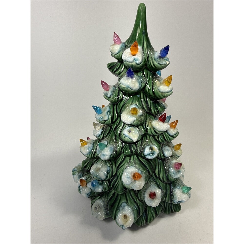 Vntg Holland Mold Ceramic 10" Christmas Tree Missing Lights - No Base K3